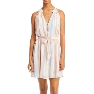 Bella Dahl Desert Horizon Striped Sleeveless Dress in Soft Pastel with Waist Tie